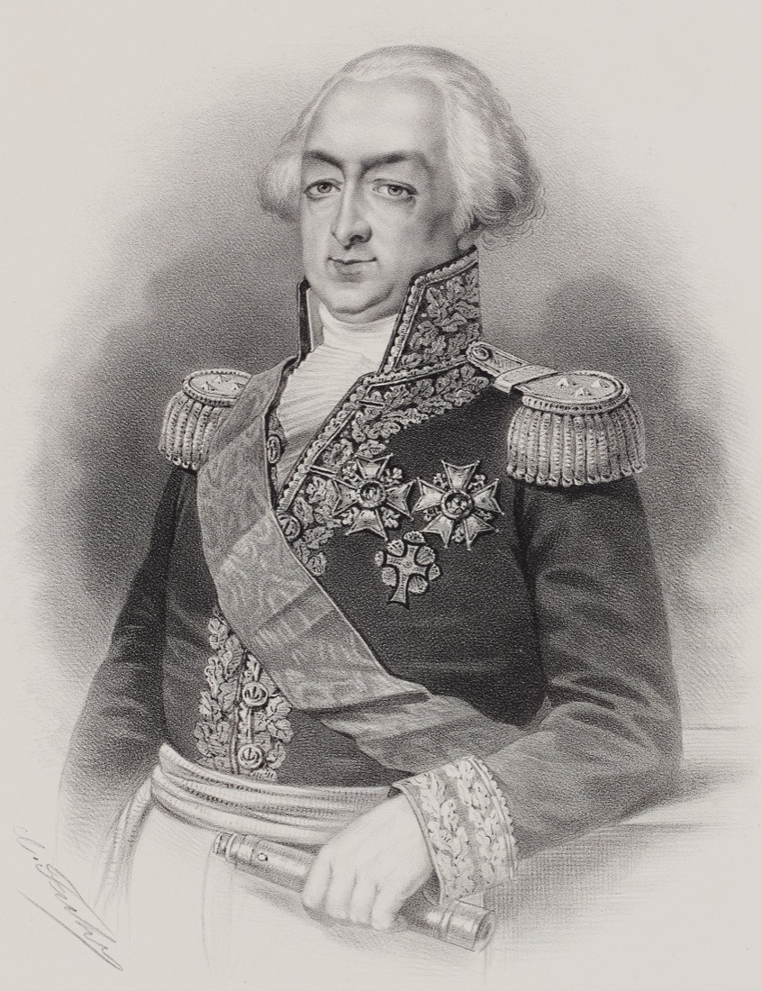 Portrait gravé de François-Étienne de Rosily-Mesros en uniforme d'officier de marine